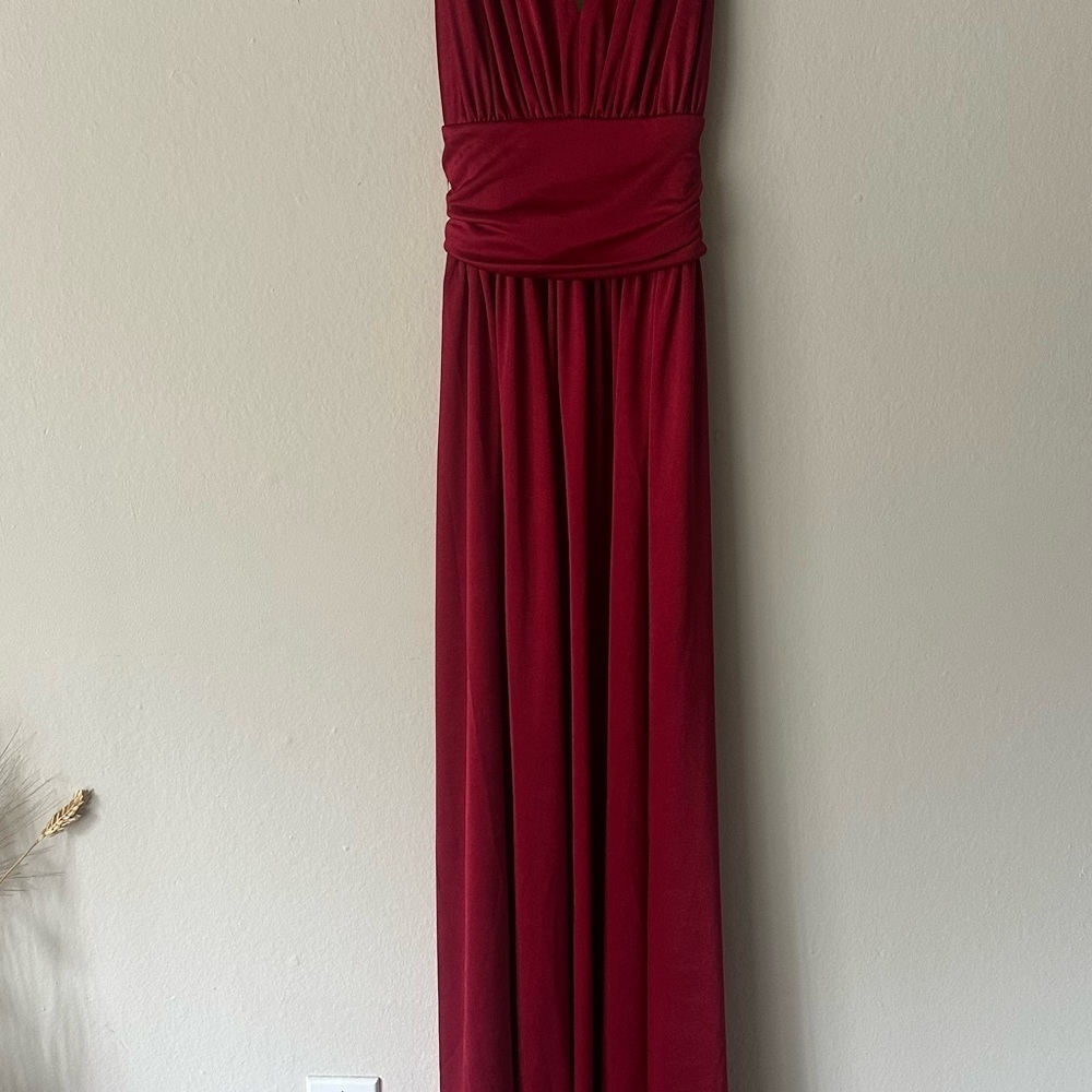Express Wedding Formal Holiday Party Maxi Gown Dress in Burgundy Red Small NWT - Picture 8 of 12